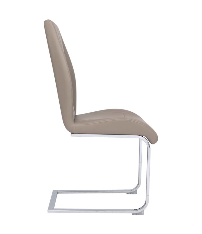 Eetkamerstoelen 2 st stof cappuccino