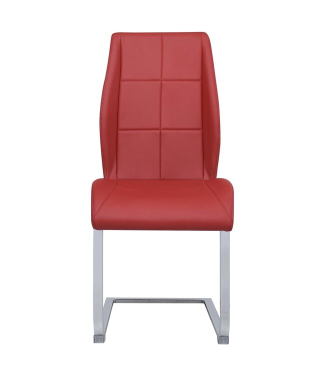 Eetkamerstoelen 2 st stof rood