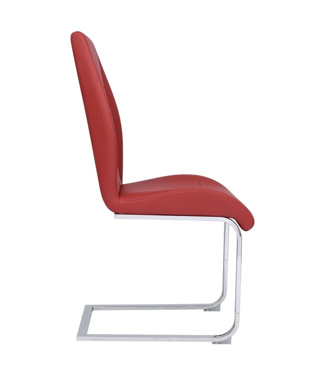 Eetkamerstoelen 2 st stof rood