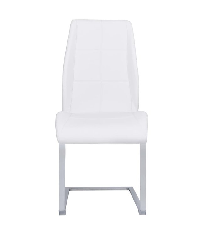 Eetkamerstoelen 2 st stof wit