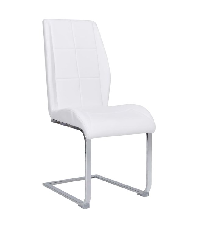 Eetkamerstoelen 2 st stof wit