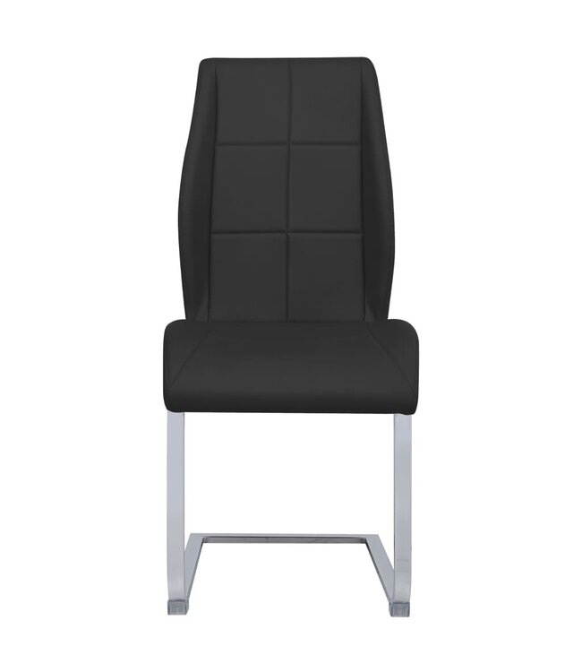 Eetkamerstoelen 2 st stof zwart