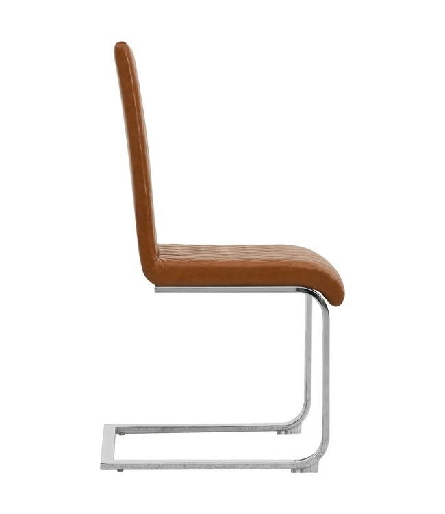 Eetkamerstoelen 2 st kunstleer glanzend bruin