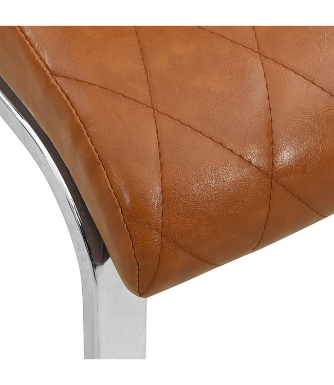 Eetkamerstoelen 2 st kunstleer glanzend bruin