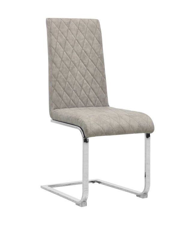 Eetkamerstoelen 2 st kunstleer lichtgrijs