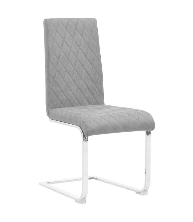 Eetkamerstoelen 2 st kunstleer grijs