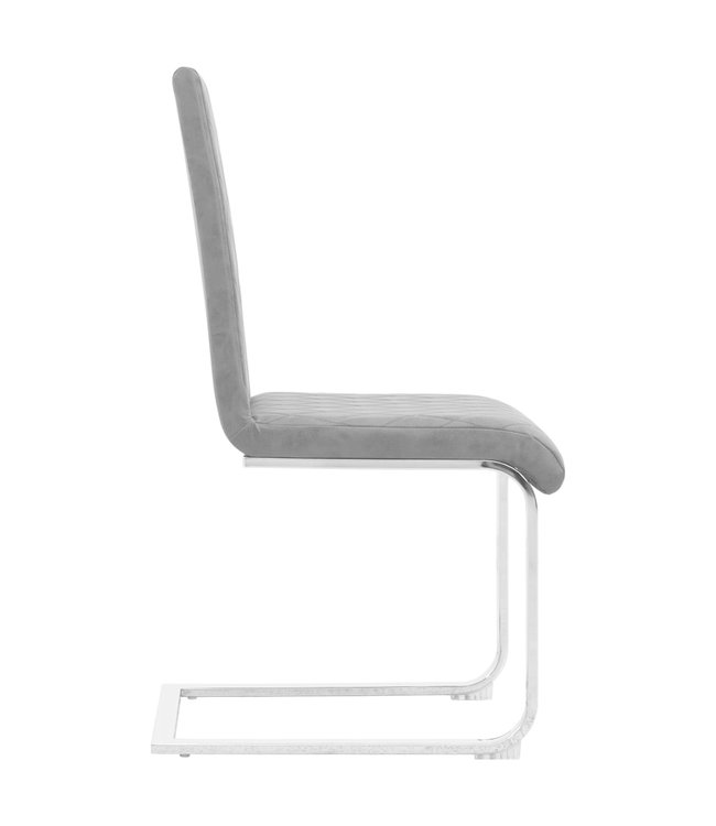 Eetkamerstoelen 2 st kunstleer grijs