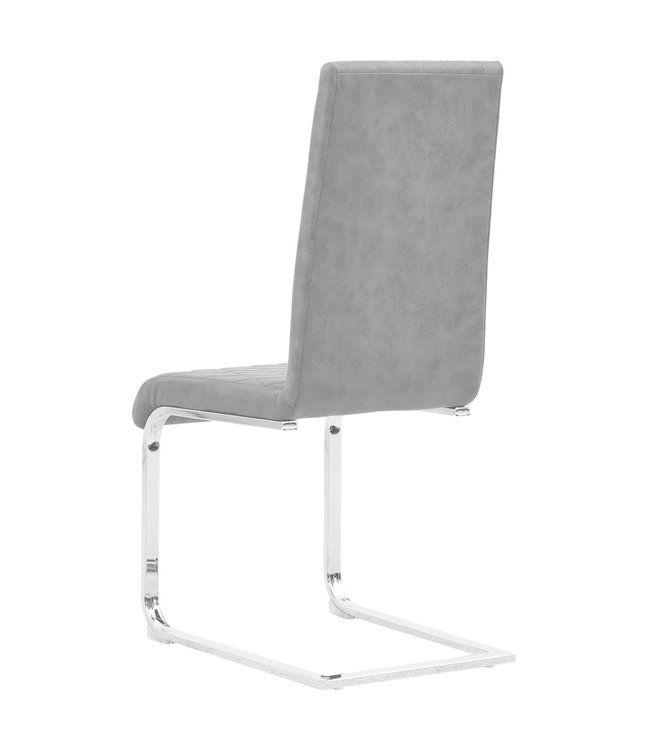 Eetkamerstoelen 2 st kunstleer grijs