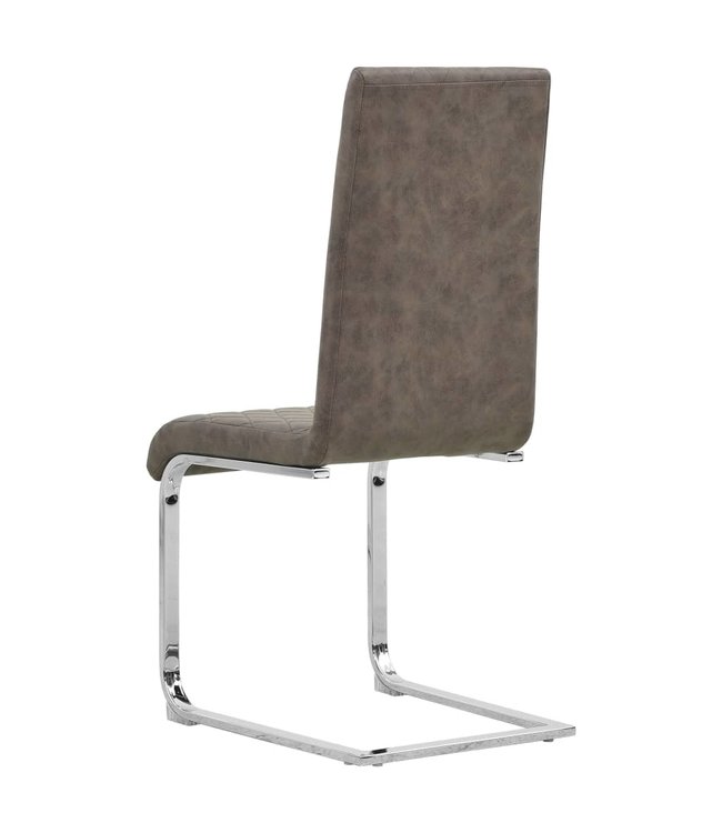 Eetkamerstoelen 2 st kunstleer donkerbruin