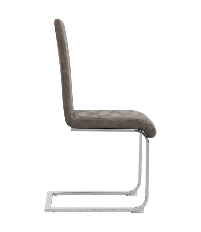 Eetkamerstoelen 2 st kunstleer donkerbruin