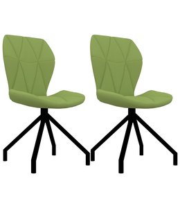 Eetkamerstoelen 2 st kunstleer groen