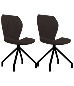 Eetkamerstoelen 2 st kunstleer bruin