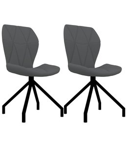 Eetkamerstoelen 2 st kunstleer grijs