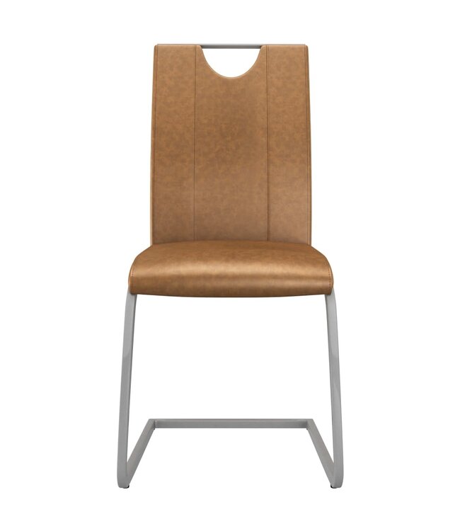 Eetkamerstoelen 4 st kunstleer bruin