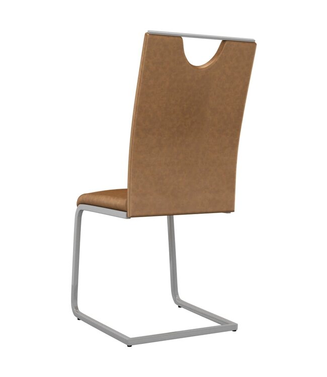 Eetkamerstoelen 4 st kunstleer bruin