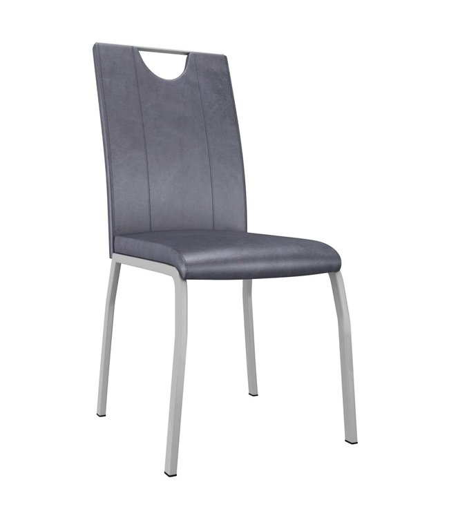 Eetkamerstoelen 4 st kunstleer suèdegrijs