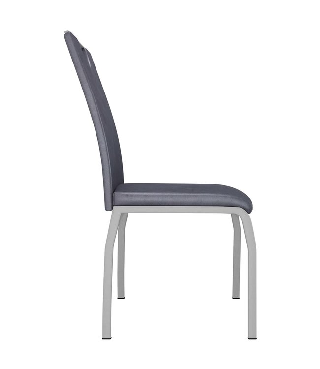Eetkamerstoelen 4 st kunstleer suèdegrijs
