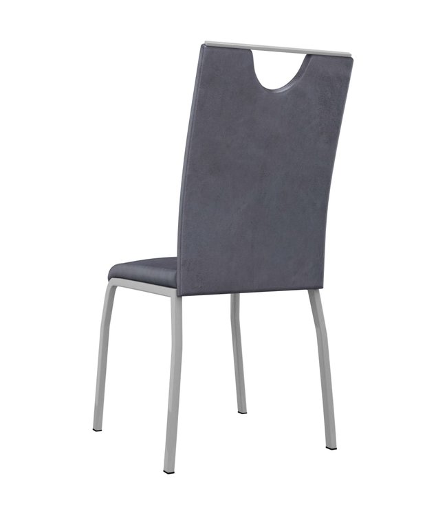 Eetkamerstoelen 4 st kunstleer suèdegrijs