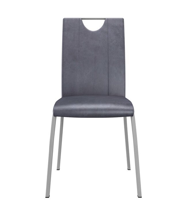 Eetkamerstoelen 2 st kunstleer suèdegrijs