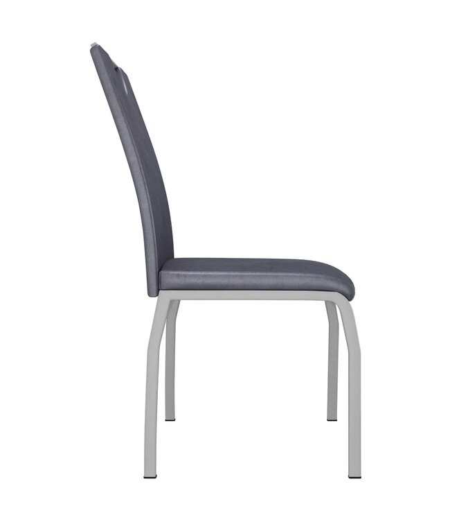 Eetkamerstoelen 2 st kunstleer suèdegrijs