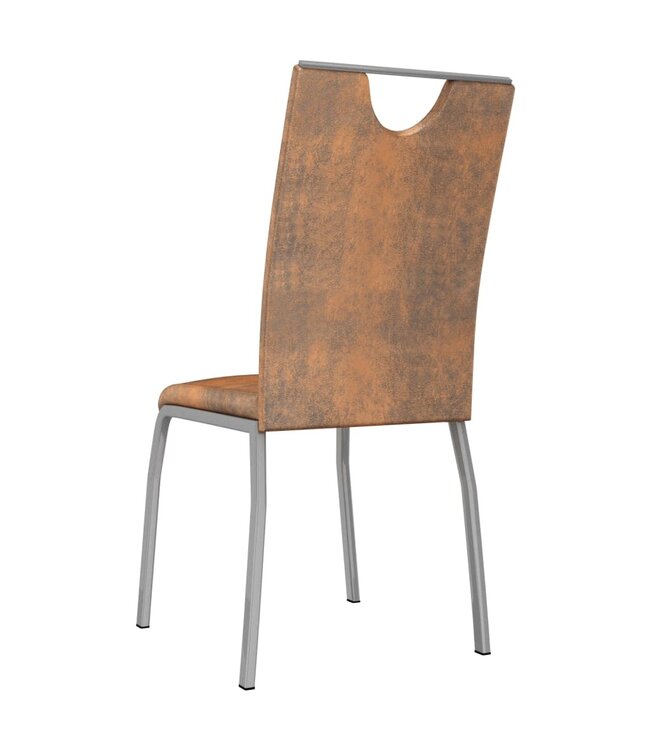 Eetkamerstoelen 4 st kunstleer suèdebruin