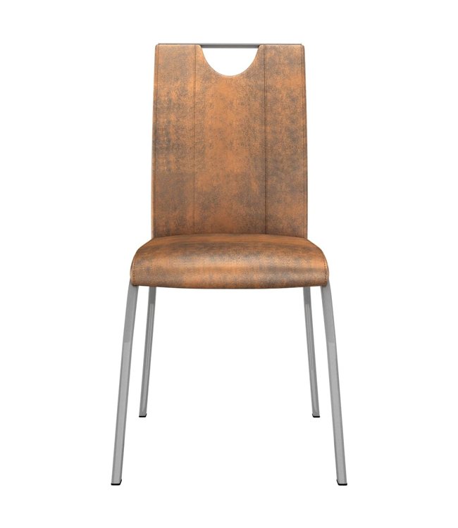 Eetkamerstoelen 2 st kunstleer suèdebruin