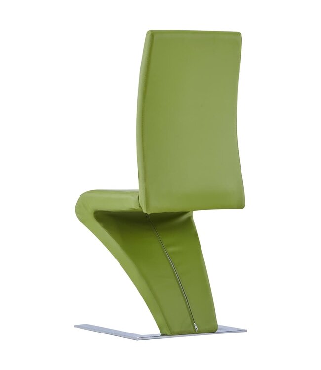Eetkamerstoelen met zigzag-vorm 2 st kunstleer groen