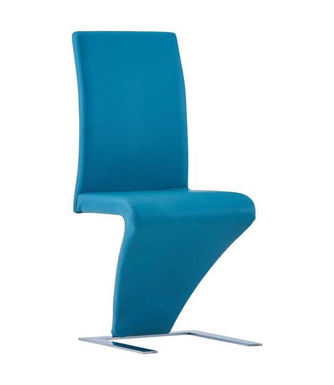 Eetkamerstoelen met zigzag-vorm 2 st kunstleer blauw