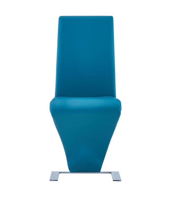 Eetkamerstoelen met zigzag-vorm 2 st kunstleer blauw