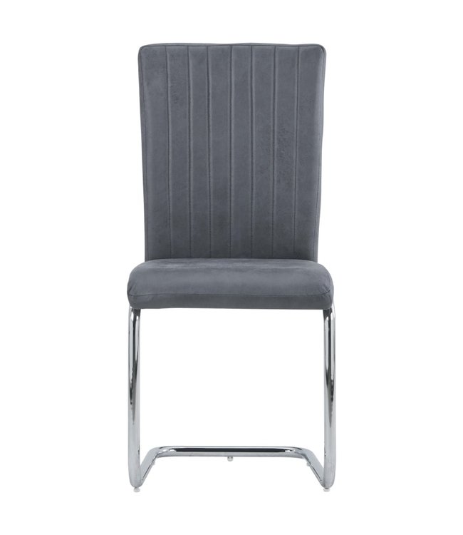 Eetkamerstoelen 2 st kunstsuède grijs