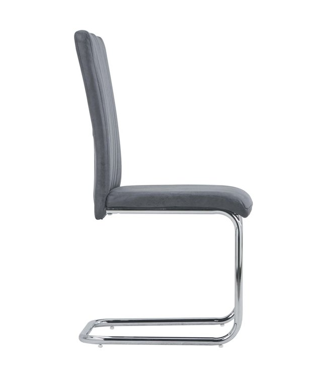 Eetkamerstoelen 2 st kunstsuède grijs