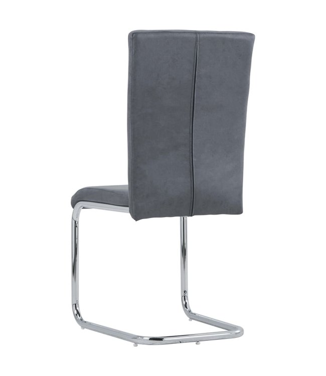 Eetkamerstoelen 2 st kunstsuède grijs