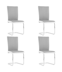Eetkamerstoelen 4 st kunstleer grijs