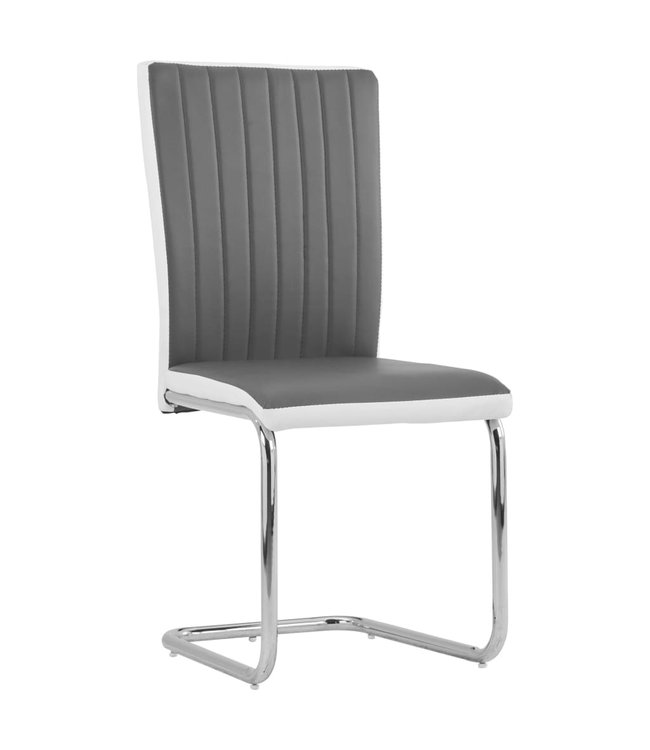 Eetkamerstoelen 2 st kunstleer grijs