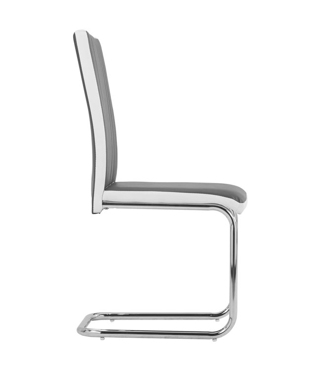 Eetkamerstoelen 2 st kunstleer grijs