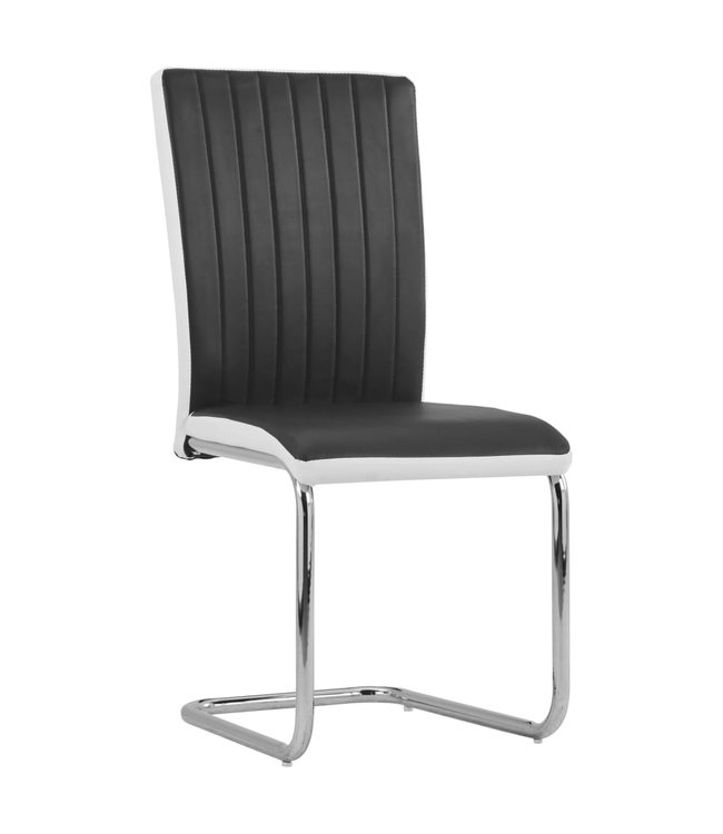 Eetkamerstoelen 2 st kunstleer zwart