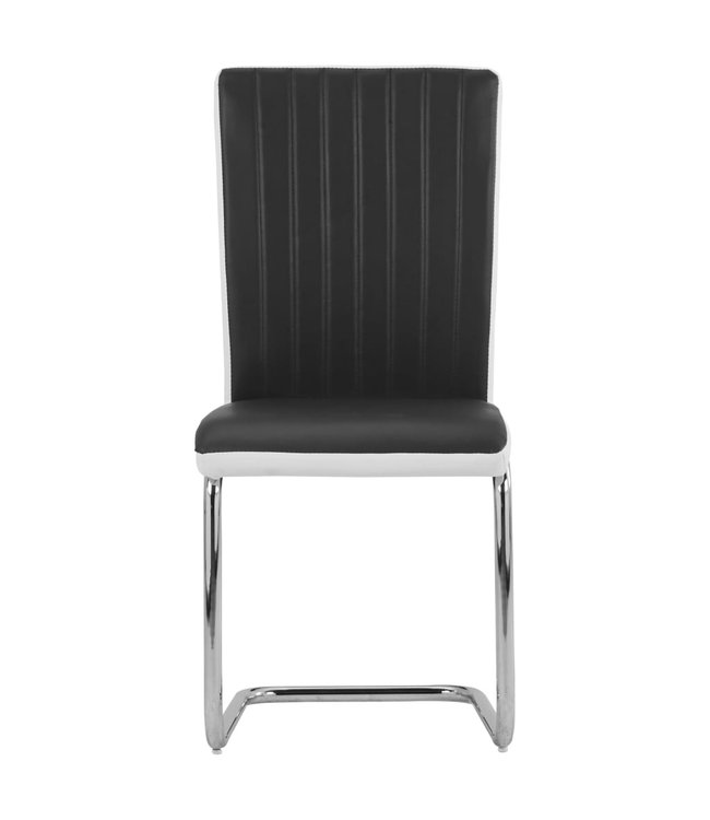Eetkamerstoelen 2 st kunstleer zwart