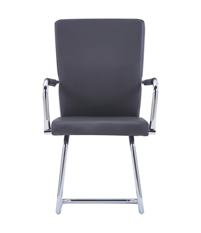 Eetkamerstoelen 2 st kunstleer grijs