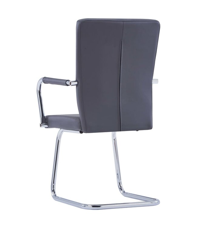 Eetkamerstoelen 2 st kunstleer grijs