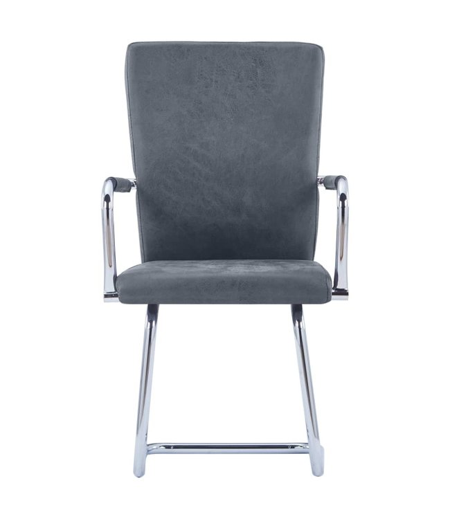 Eetkamerstoelen 2 st kunstleer suèdegrijs