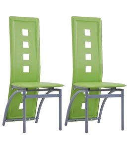 Eetkamerstoelen 2 st kunstleer groen