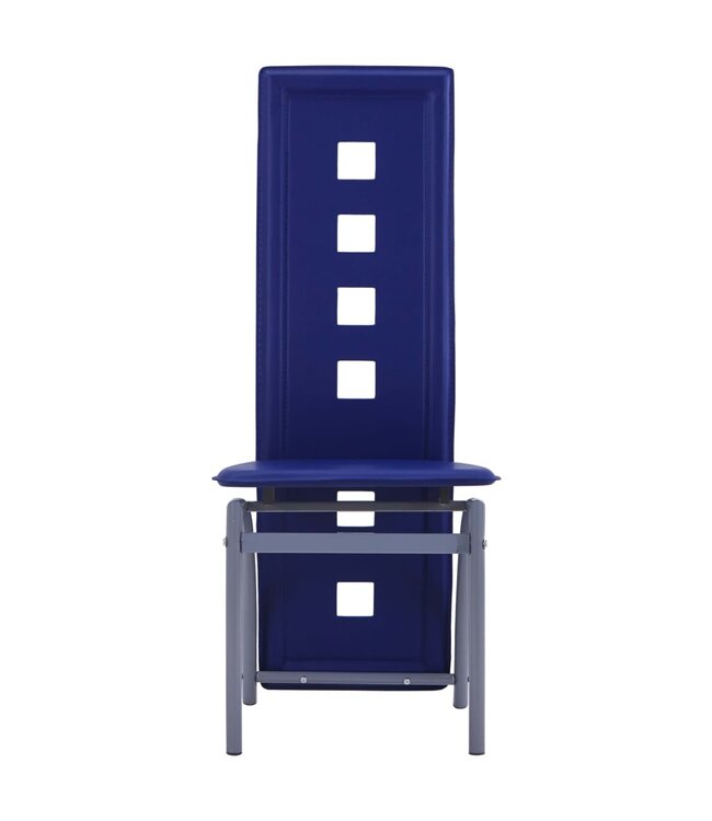 Eetkamerstoelen 4 st kunstleer blauw