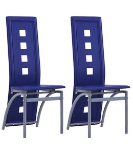Eetkamerstoelen 2 st kunstleer blauw