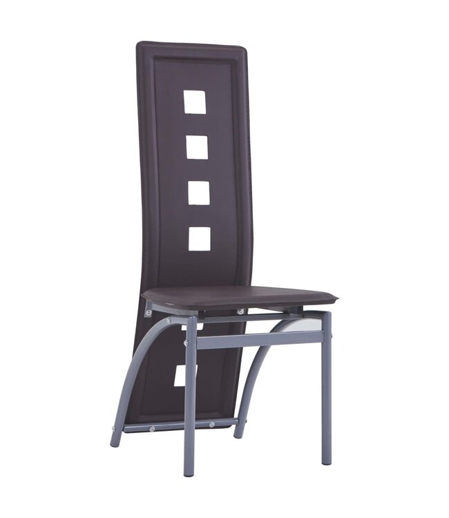 Eetkamerstoelen 4 st kunstleer bruin