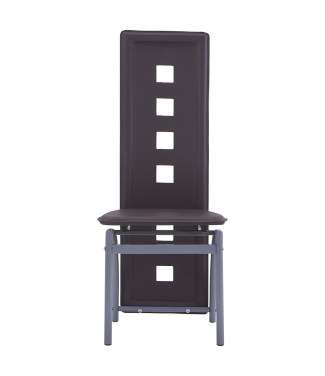 Eetkamerstoelen 4 st kunstleer bruin