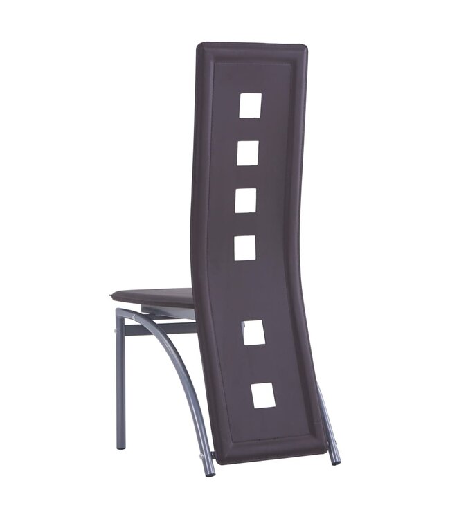 Eetkamerstoelen 4 st kunstleer bruin