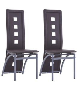 Eetkamerstoelen 2 st kunstleer bruin