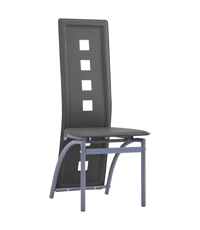 Eetkamerstoelen 4 st kunstleer grijs