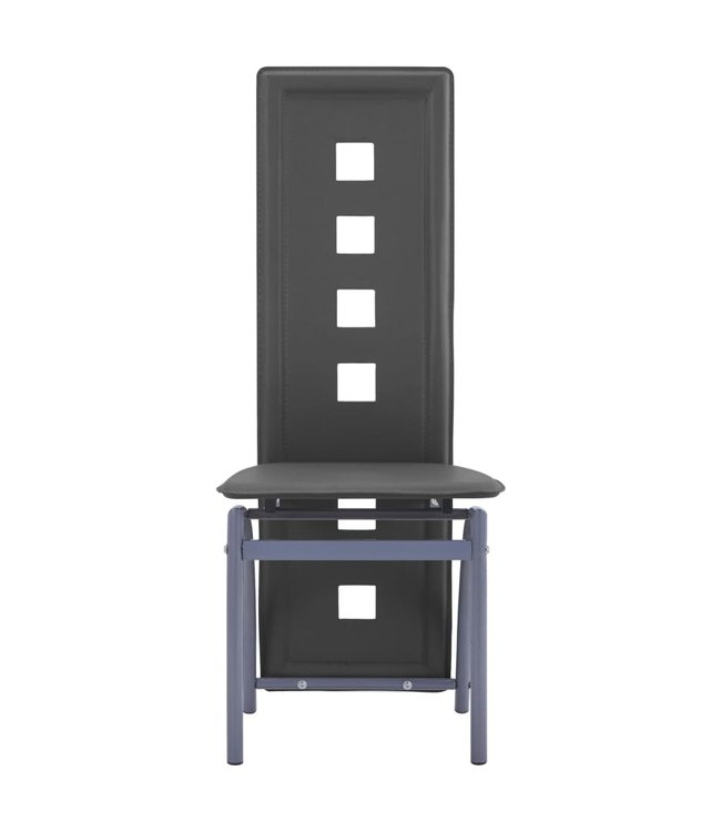 Eetkamerstoelen 2 st kunstleer grijs