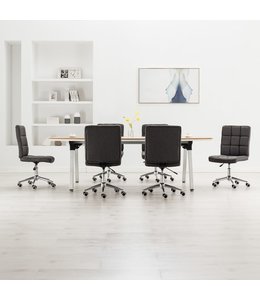 Eetkamerstoelen 6 st stof donkergrijs